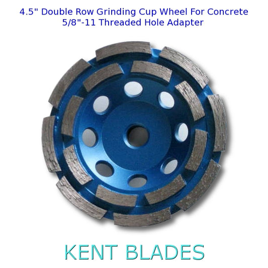 4.5 inch Diamond Cup Grinding Wheel, Double Row, Grit 30~40 With 5/8"-11 Arbor