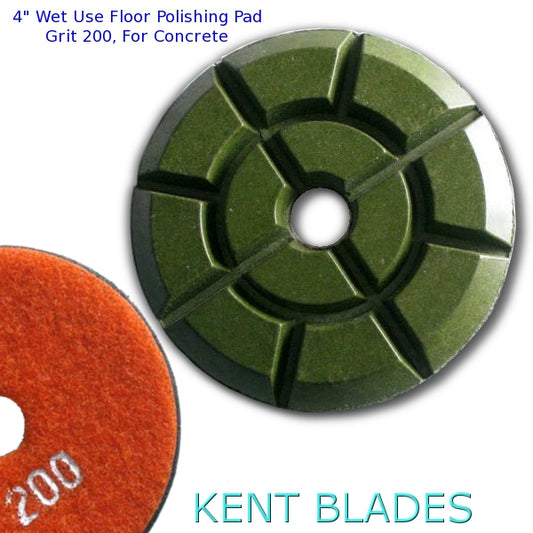 4" (100mm) Grit 200, Floor Polishing Pad, Wet Use for Cement