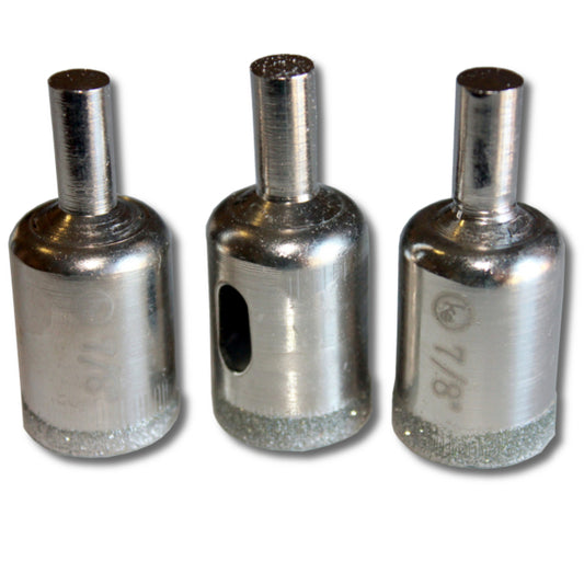3 pieces 7/8" inch Kent Diamond Coated Core Drill Bits Hole Saws