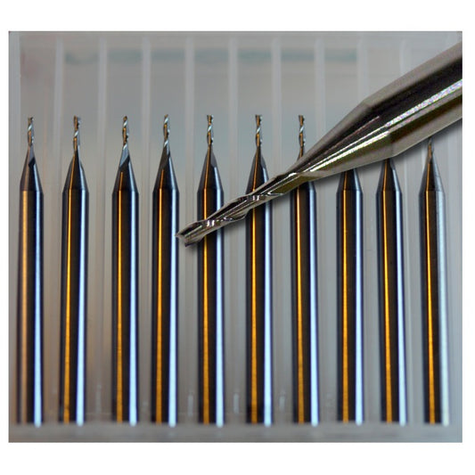 Set of 10 pieces Kent 1.0 mm Diameter 2 Flutes Micro Grain Carbide End Mills