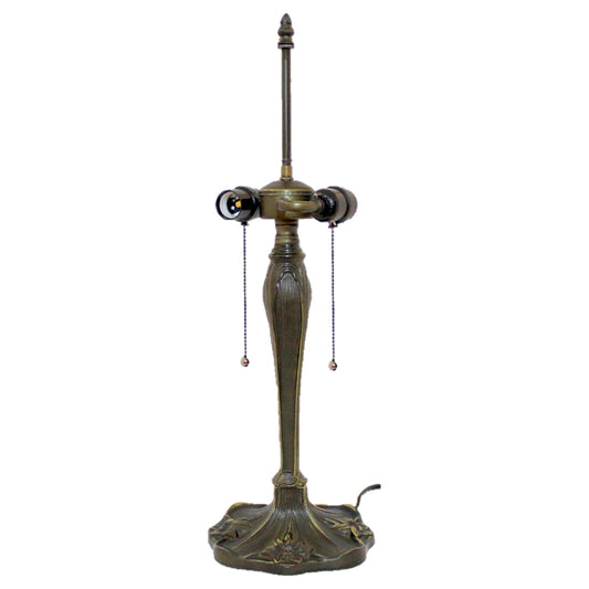 LMP-16-327-2, Art Nouveau 21" Metal Base Lamp With Wiring, Switch, Shade Support