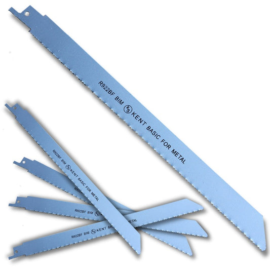 5pcs KENT R922BF, 9" Bi-Metal 14TPI Flexible Reciprocating Saw Blades For Metal