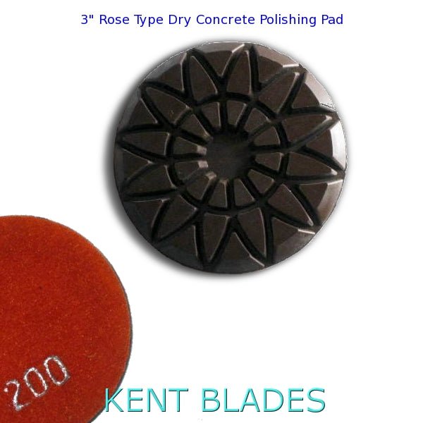 3" Grit 200, Rose - Type Dry Concrete Polishing Pad - Kent Supplies3" Grit 200, Rose - Type Dry Concrete Polishing PadDGW - 644