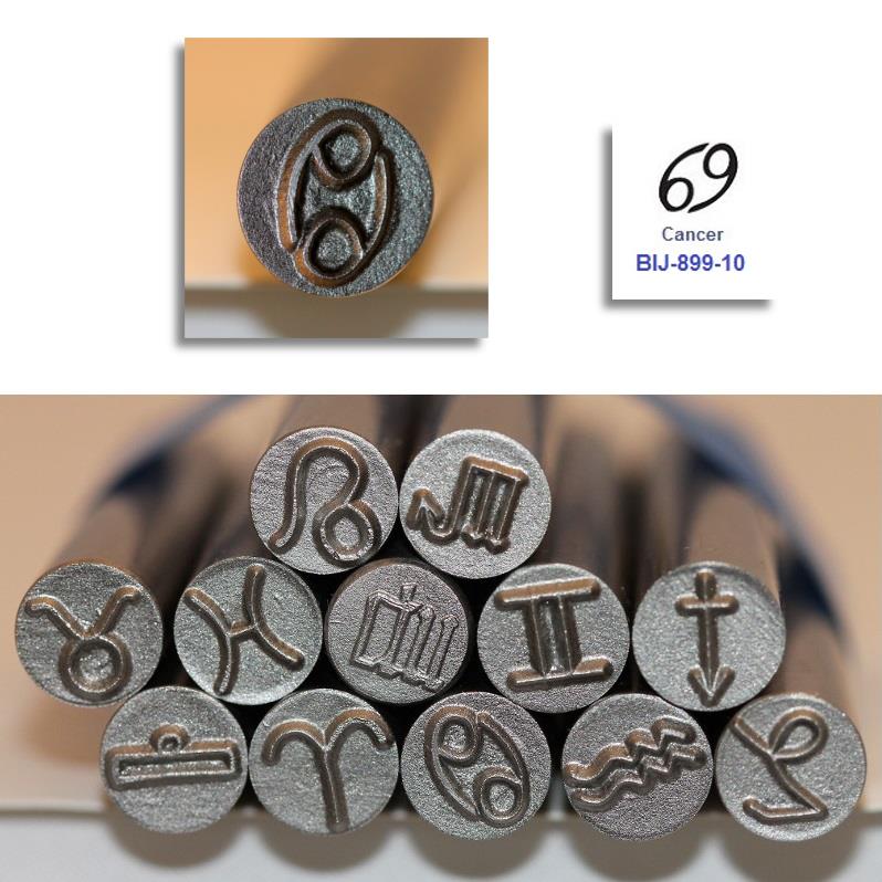 BIJ-889, KENT Metal Punch Stamps 12 top various 5.0mm Zodiac Symbols Set