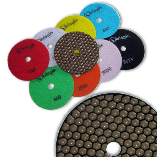 KENT 9pcs Set 5" DRY Premium Quality 2mm Diamond Polishing Pads, Assorted Grits - Kent SuppliesKENT 9pcs Set 5" DRY Premium Quality 2mm Diamond Polishing Pads, Assorted GritsDGW - 546