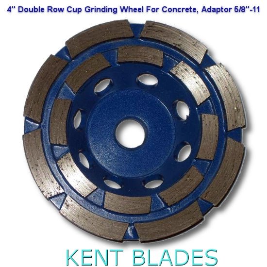 KENT Premium 4in Grit 30~40 Double Row Diamond Cup Grinding Wheel, 5/8" - 11 Arbor - Kent SuppliesKENT Premium 4in Grit 30~40 Double Row Diamond Cup Grinding Wheel, 5/8" - 11 ArborDGW - 378