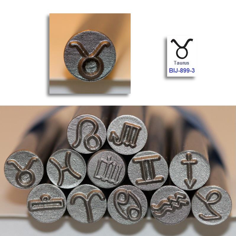 BIJ-899P, Kent 9,0 mm Symboles du zodiaque Conception de précision Tampons en métal, CHAQUE TIMBRE VENDU SÉPARÉMENT