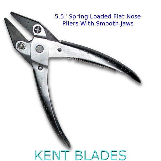 5.50" Flat Nose Parallel Pliers With Smooth Jaws and Spring Loaded