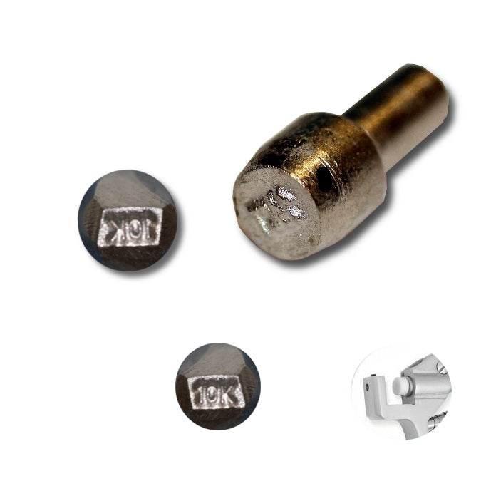 BIJ-772P, Sello perforador de metal con inserción de marcado de quilates tipo botón de joyería