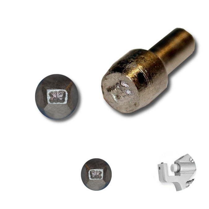 BIJ-772P, Sello perforador de metal con inserción de marcado de quilates tipo botón de joyería