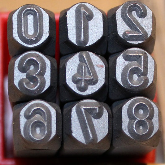Sellos numéricos perforadores de metal, juego de 9 piezas del 0 al 9, tamaño 6,0 mm