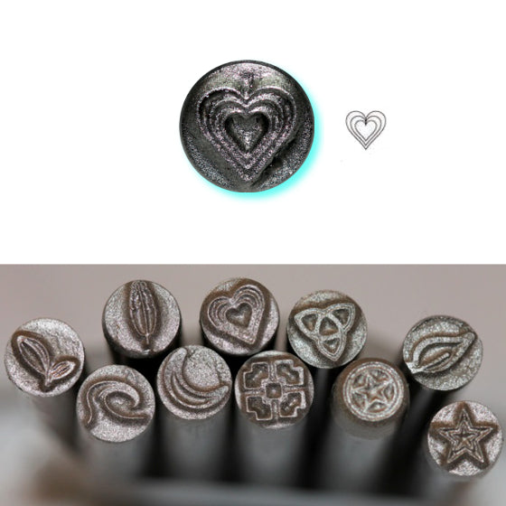 BIJ-879P, KENT 5mm Metal Punch Stamps: Leaves, Heart, Stars, Moon, Each Stamp Sold Individually