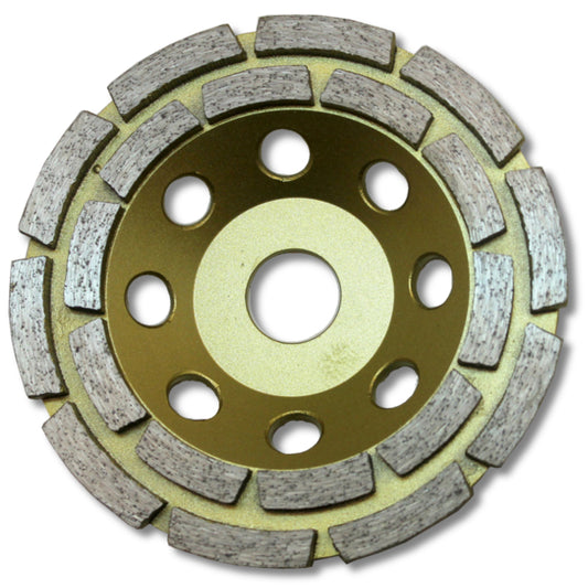 KENT Economy Quality 5" Grit 70~80 Double Row Diamond Grinding Wheel, 7/8" Arbor