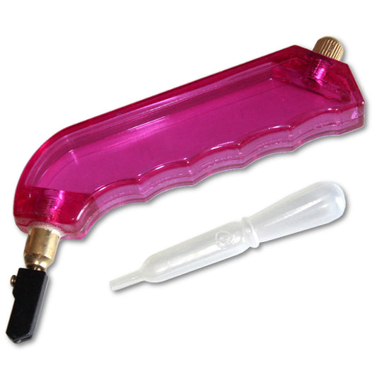 Cortador de vidrio de carburo con empuñadura de pistola, mango de plástico rojo