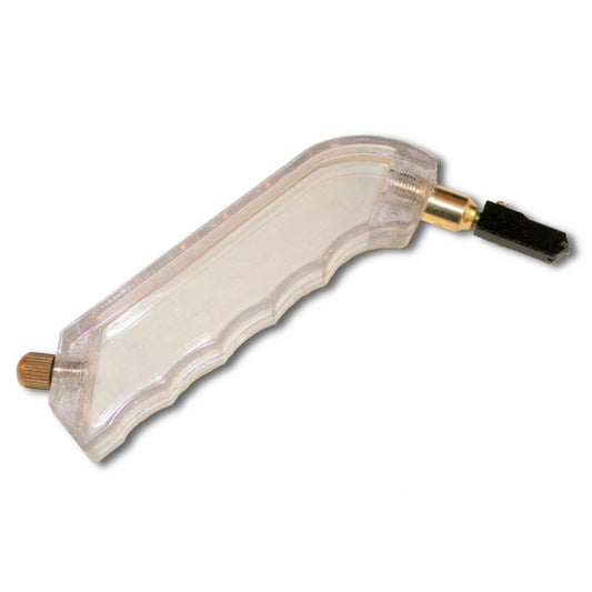 Coupe-verre à poignée pistolet alimenté à l'huile avec roue en carbure et poignée en plastique transparent