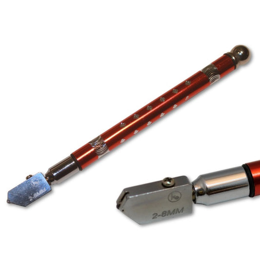 Kent RED Colorful Oil-Fed Glass Cutter with Aluminum Body and Carbide Wheel