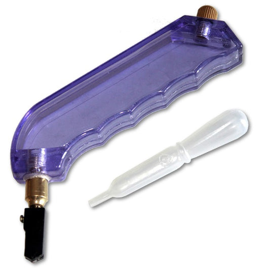 Cortador de vidrio con empuñadura de pistola alimentado por aceite KENT y mango de color morado