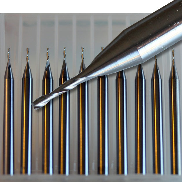 Set of 10 pieces Kent 0.80 mm Diameter 2 Flutes Micro Grain Carbide End Mills