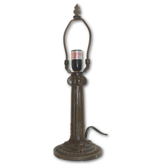 LMP-7-410, Art Nouveau 7.5" Metal Base Lamp With Wiring, Switch, Shade Support