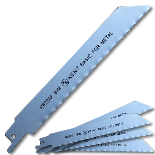 5pcs KENT R622AF, 6" Bi-Metal 24TPI Flexible Reciprocating Saw Blades For Metal