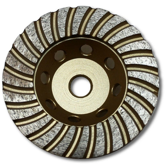 4in Turbo Cup Diamond Grinding Wheel Grit 70~80 for Granite, Economy  7/8" Arbor