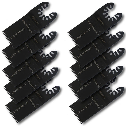 10 cuchillas oscilantes HCS de ajuste rápido con dientes japoneses de 1-3/8" KENT para la mayoría de las multiherramientas