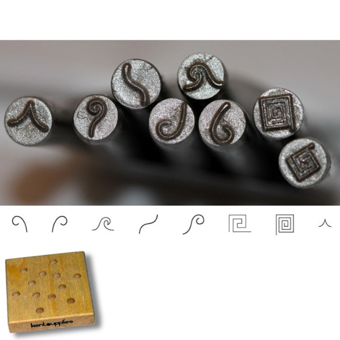 KENT Juego de 8 sellos perforadores de metal con diseño de precisión de bordes y ondas de 5 mm